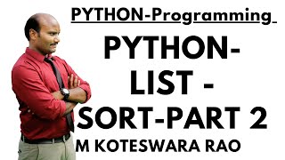 28b. Python || List || Sort - Part 2