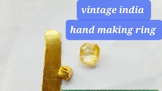 18k gold ring making for gents with yellow sapphire / how gold ring is made #youtube