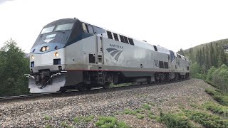 Westbound California Zephyr passes Vasquez Crossing in Winter Park