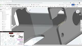 TTT Practice model solved in Onshape (sheet metal): TTT23-01-06 Slide Bracket