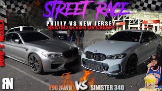 STREET RACE M5 F90 VS NEW FACE LIFT M340 HEATED CLEAN OR CREEP!? MY FIRST TIME IN A LAMBO 🔥 INSANE