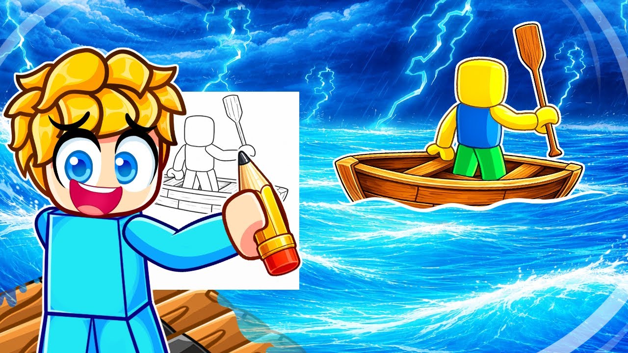 DAS BESTE BOOT ZEICHNEN IN ROBLOX DRAW A BOAT!!