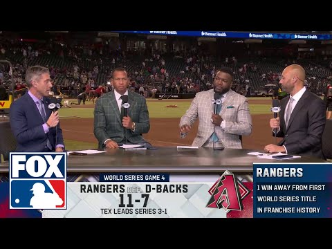 World Series Game 4: Rangers defeat Diamondbacks — Derek Jeter, David Ortiz & Alex Rodriguez react