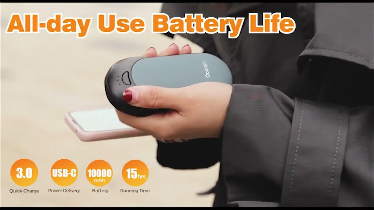 Ocoopa Rechargeable Hand Warmer and Power Bank 10000mAh Rapid Heat In