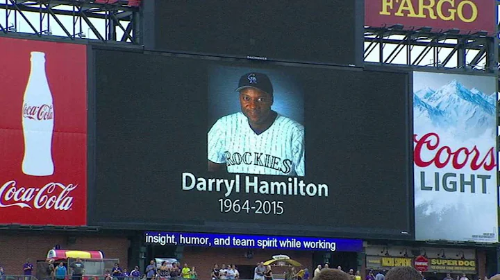 ARI@COL: Rockies honor former player Darryl Hamilton