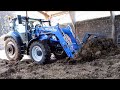 MUCKING OUT THE COW SHEDS WITH A BRILLIANT BLUE YARD TRACTOR !