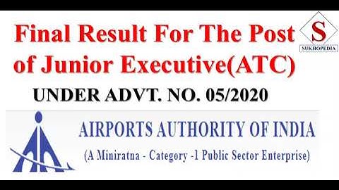 Junior Executive (ATC) Final Result Airports Authority of India | #JE #ATC #AAI