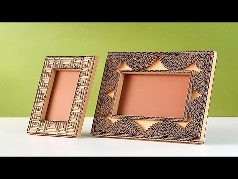 How to create beautiful photo frame only using cardboard / easy homemade DIY