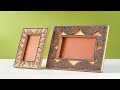 How to create beautiful photo frame only using cardboard  easy homemade diy