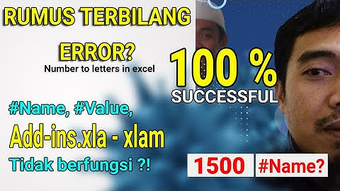 Cara mengatasi Rumus terbilang error || add ins excel error #Value ||| semua versi || 100% berhasil