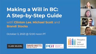Making a Will in BC Step-by-Step (Recorded Webinar)