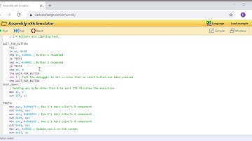 Assembly x86 Emulator Lab B interfacing console and LEDs