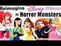 REIMAGINE DISNEY PRINCESS AS HORROR MONSTER | New Art Challenge | Halloween Art by Mei Yu