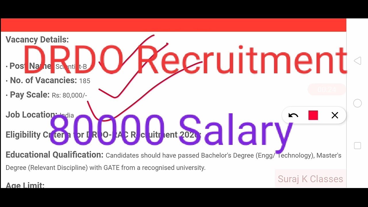 DRDO Recruitment 80000 Salary Scientist Recruitment Latest Job