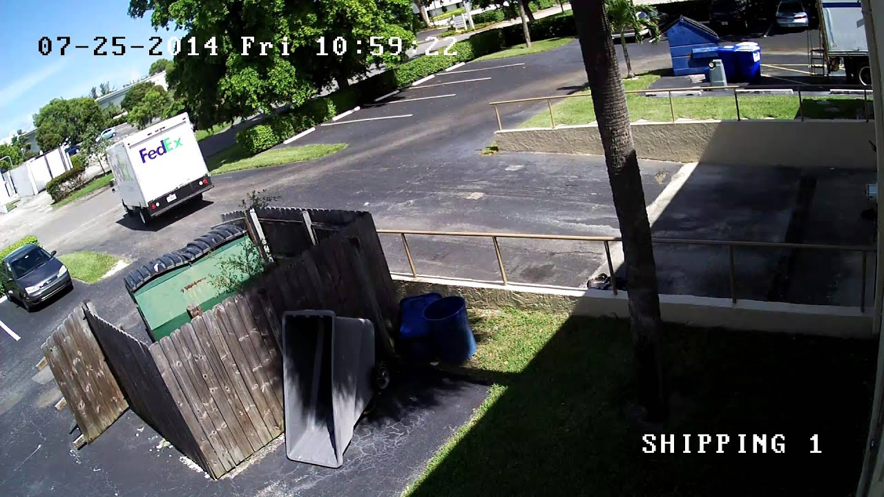 Shipping guy running after fedex