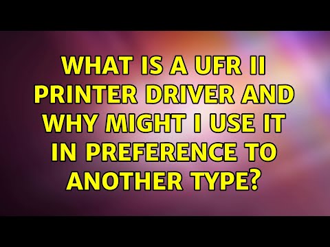 Vídeo: O que é driver de impressora UFR II?