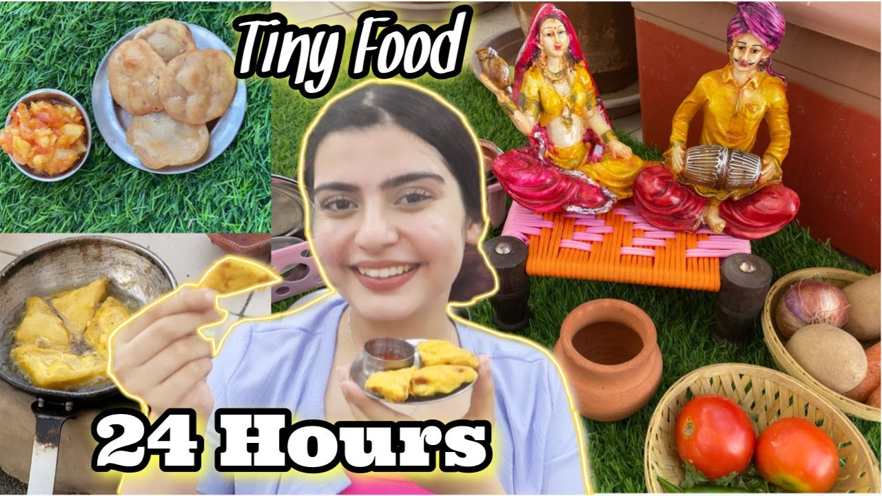 Eating Only MINI Food For 24 Hour Cooking In MNIATURE Kitchen Tiny