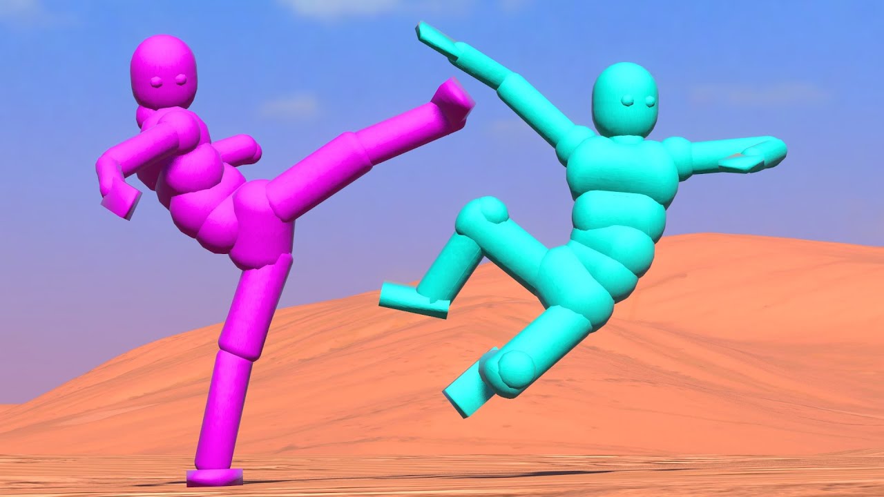 Умный ИИ сражается в войнах NPC с активной физикой Рэгдолла