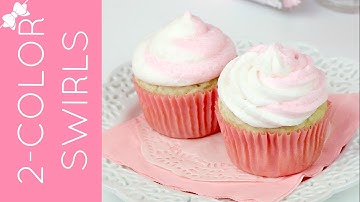 How To Pipe a Two-Toned Frosting Cupcake Swirl // Lindsay Ann Bakes