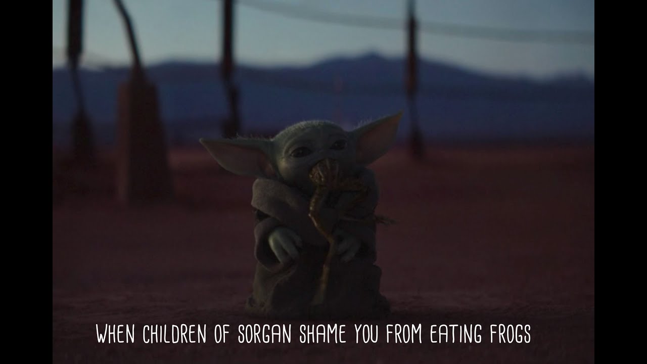 Baby Yoda Eating Frogs (Or Not) YouTube