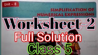 |DAV Class 5 Maths Ch-8 WS-2|Simplification Of Numerical Expression Worksheet-2|Study With Deep|
