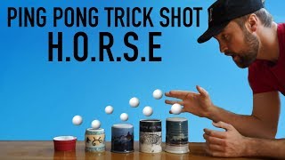 Ping Pong Trick Shot HORSE *Loser Drinks GROSS Mystery Smoothie*
