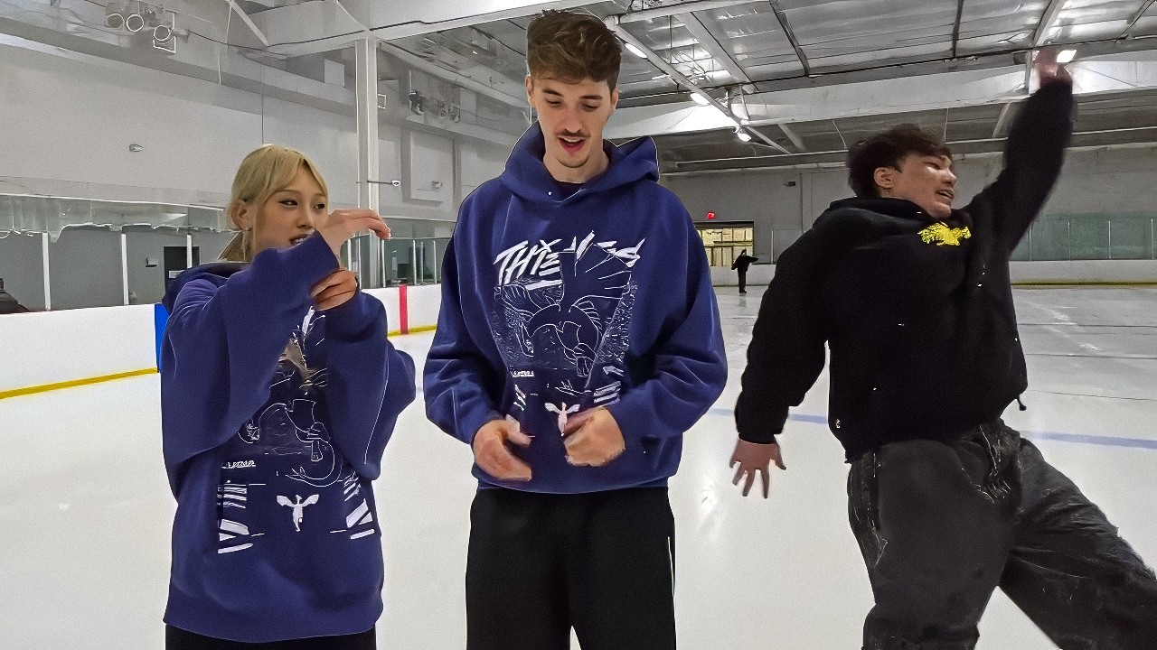 Sunny Teaches Ellum and Sykkuno to Ice Skate