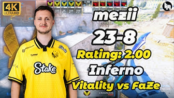 mezii (23-8) Vitality vs FaZe (Inferno) | StarLadder Budapest Major 2025 #cs2 #mezii