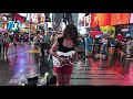 Jackie Venson Playing the Blues in Rainy Times Square