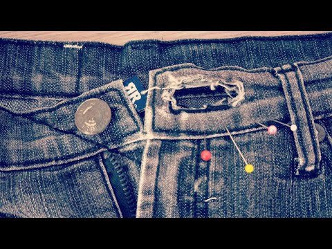 How to mending ripped/ Frayed button hole on Jean? 