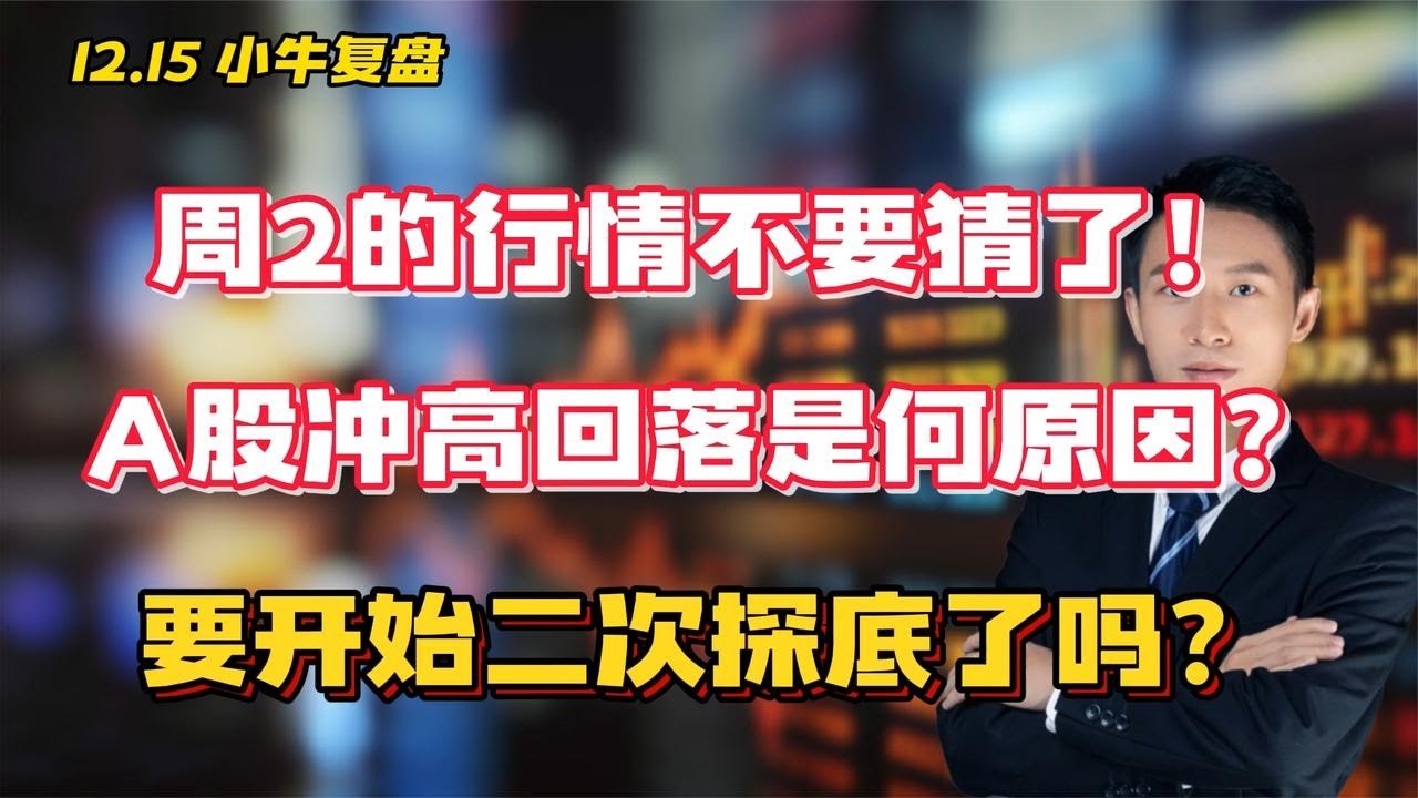 周2的行情不要猜了!A股冲高回落是何原因?要开始二次探底了吗? - YouTube