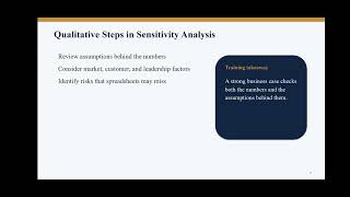 Sensitivity Analysis For Capital Budgeting BUSN604: Fundamentals of Business Analysis