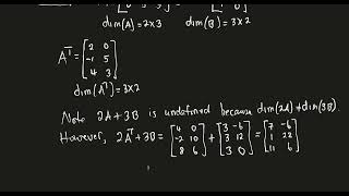 21 The Transpose and Trace of a Matrix