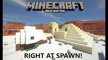 Minecraft (Java) Seed: Desert Pyramid Right Beside/Next To A Snowy Igloo