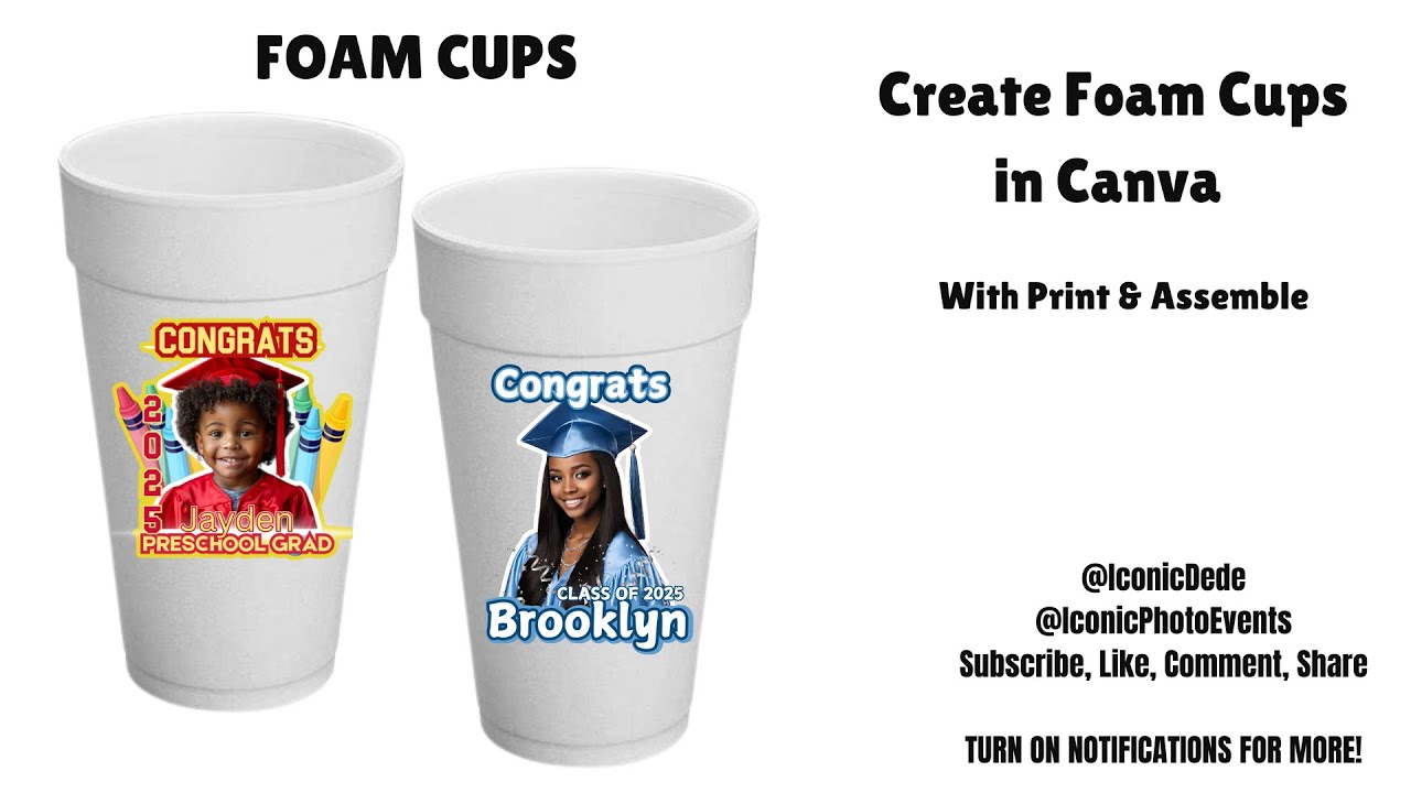 Как создать наклейки на пенопластовые стаканчики в Canva