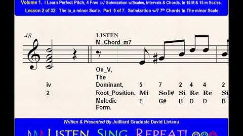 Part 6b. LESSON 2 of 32, The la_a minor scale. EAR TRAINING EXERCISES