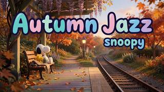 Autumn Railway Platform Jazz with Snoopy | Relaxing Piano Jazz for Focus & Study screenshot 5