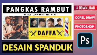 Desain Spanduk Pangkas Rambut - Photoshop ( PSD)