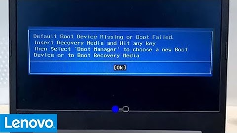 Default Boot Device Missing or Boot Failed, insert recovery media and hit any key, Lenovo Ideapad
