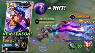 ONE SHOT! BRODY BEST ROTATION & EMBLEM BUILD 2026!! (AUTO WINSTREAK 💀) - GLOBAL BRODY - MLBB