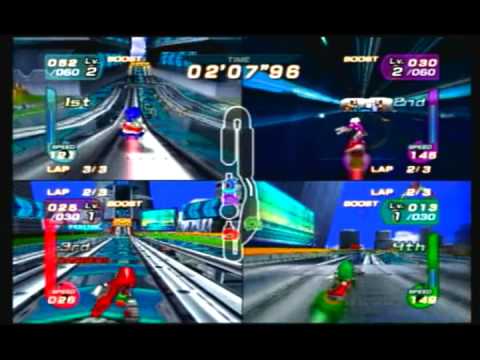 Ps2 ソニックライダーズ 初プレイで4人対戦 Sonic Riders Multiplayer Part1 Youtube