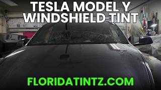 Tesla Model Y Windshield Tint Install Ceramic 50 Florida Tintz
