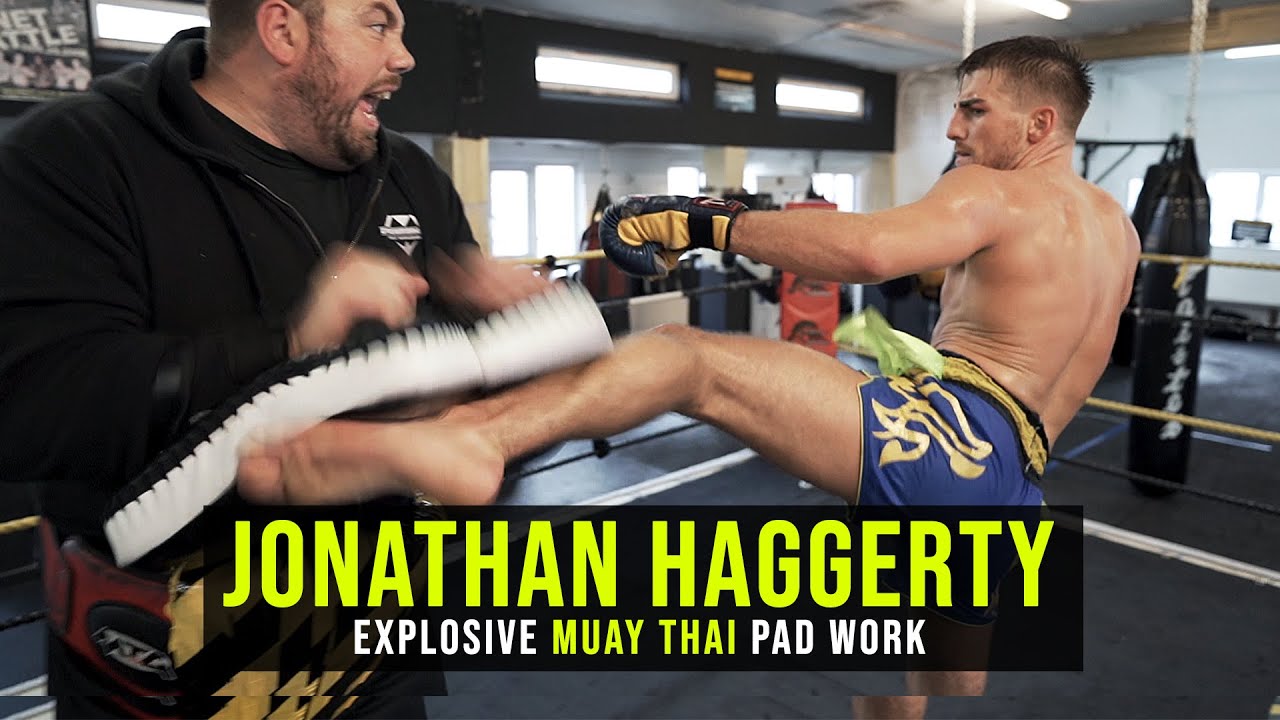 Jonathan Haggerty EXPLOSIVE Muay Thai Pad Work