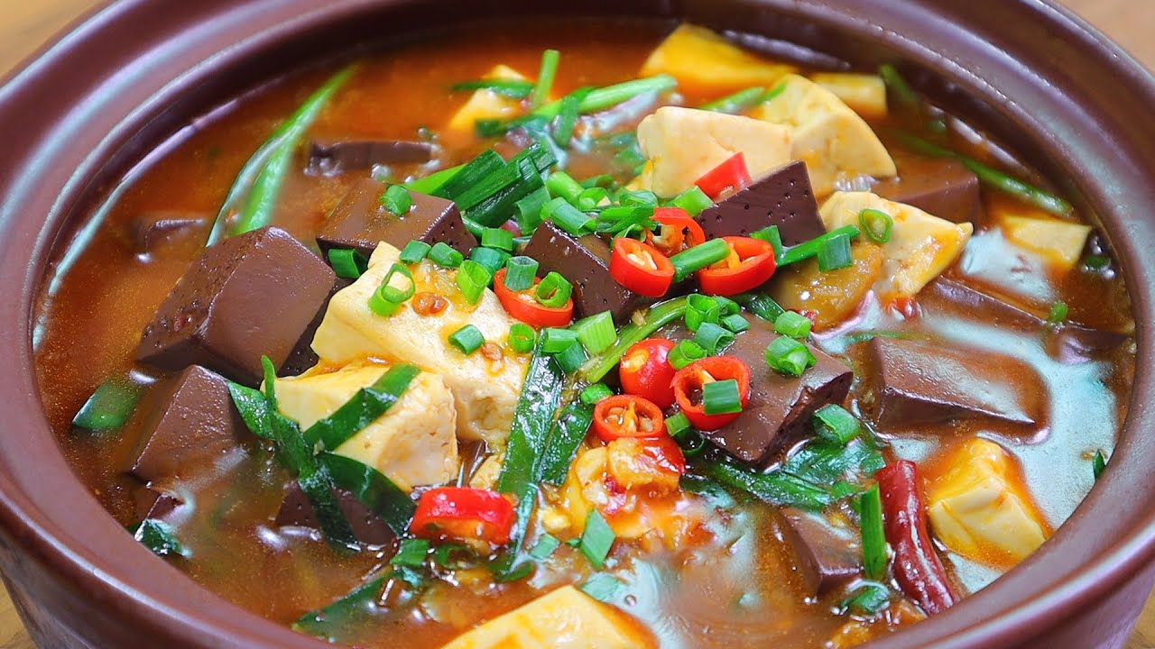 豬血焯水要用冷水還是熱水？很多人都不清楚，滑嫩有味，一鍋不夠吃【豬血豆腐煲】