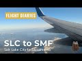 ✈️ STUNNING Flight Over the Sierra Nevada - Salt Lake City to Sacramento | Utah to California