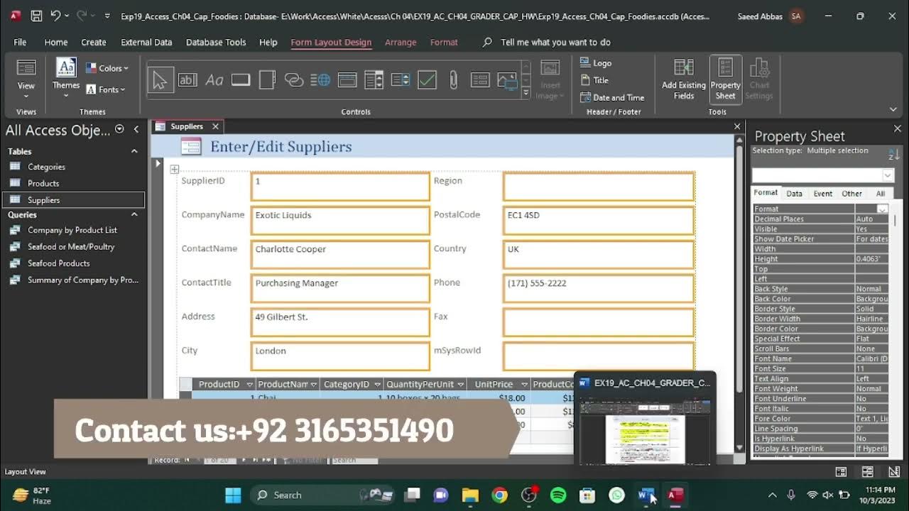 Exp19_access_ch04_cap - Foodies Forms And Reports 1.2 Exp19_Access_Ch04_Cap - Foodies Forms and Reports 1.2 | Exp19 Access