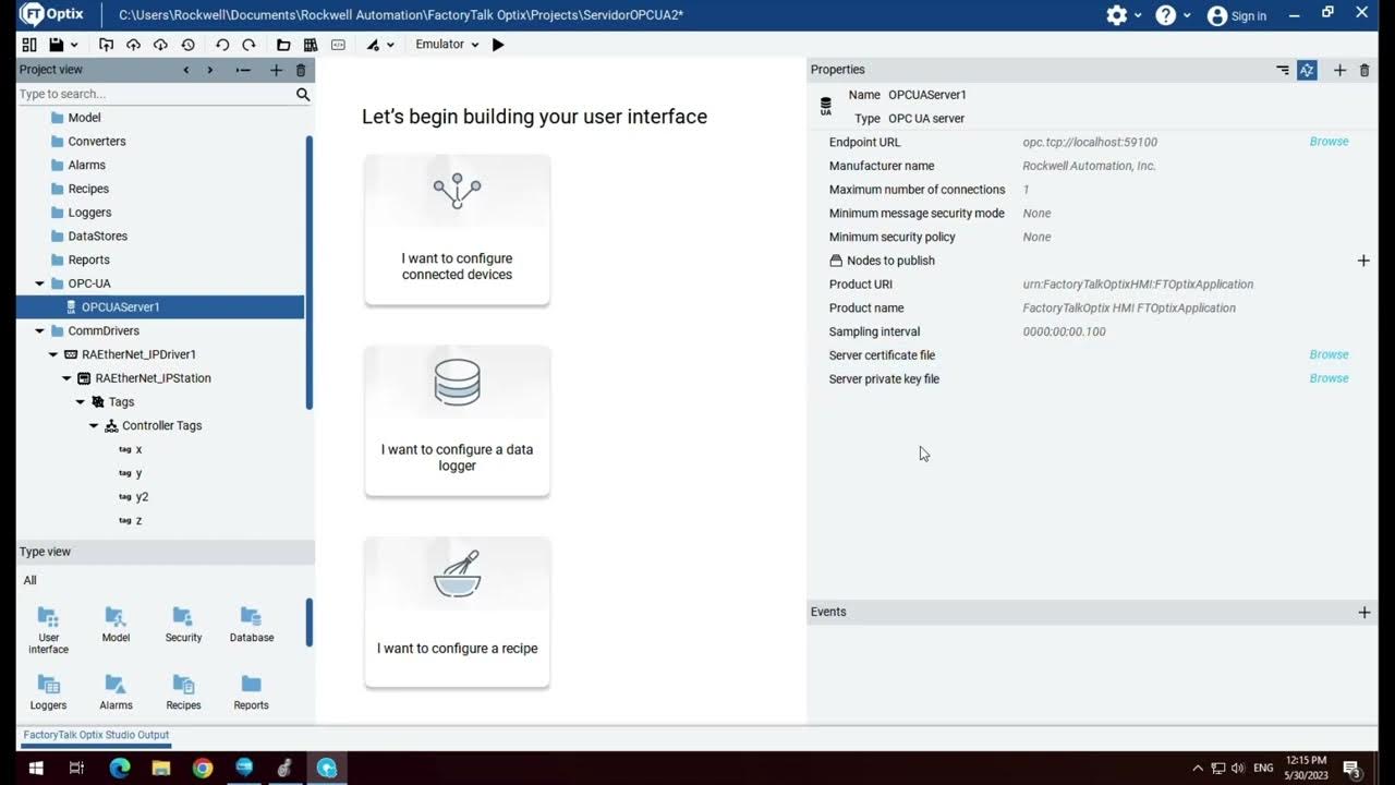 Configurar FactoryTalk Optix como Servidor OPC UA YouTube