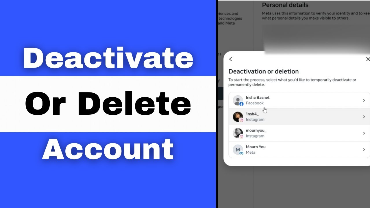 How To Deactivate or Delete Facebook Account on PC - YouTube