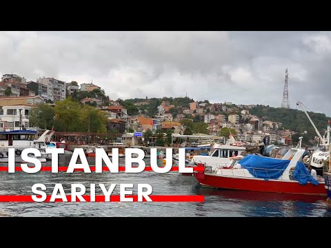 Istanbul Sariyer | Walking Tour In Sarıyer Beautiful Streets & Beach | 26 August 2022 | 4K UHD 60FPS