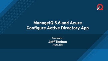 ManageIQ 5.6 - Configure Azure Active Directory App